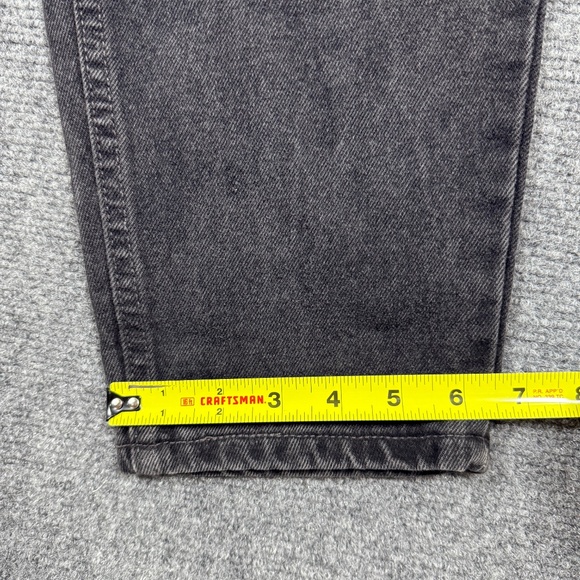 Vintage 90s Levis 550 Denim Jean Relaxed Tapered 12 Reg Medium Black 0160 - Picture 8 of 10